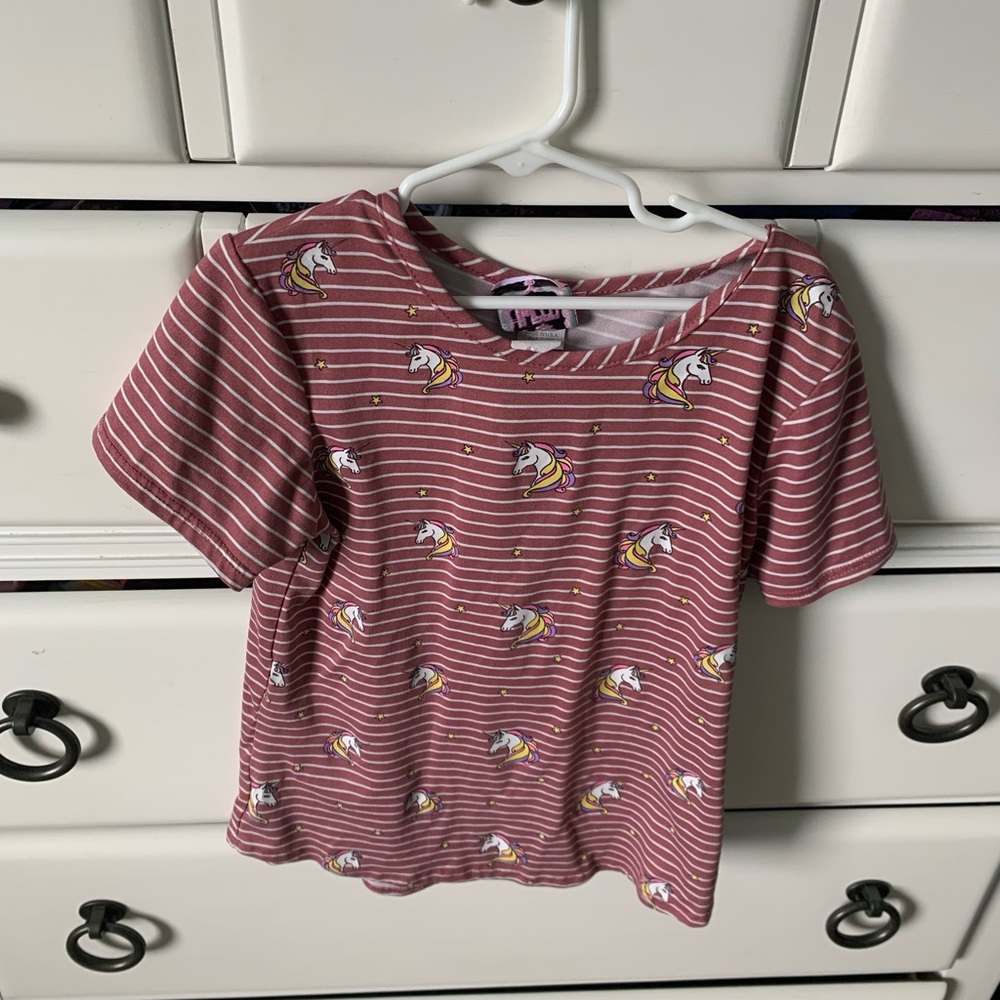 Size 10/12 unicorn stripe shirt!